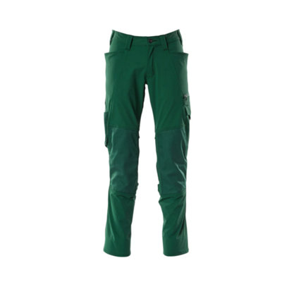 Mascot Accelerate Stretch Trousers With Kneepad PocketsGreen   (42.5) (Leg LengthLong) from B&Q