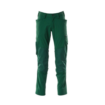 Mascot Accelerate Stretch Trousers With Kneepad PocketsGreen   (44.5) (Leg LengthLong) from B&Q
