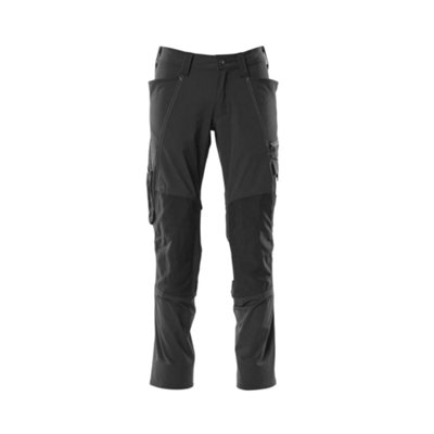 Mascot Accelerate Stretch Trousers With Kneepad PocketsBlack   (32.5) (Leg LengthShort) from B&Q