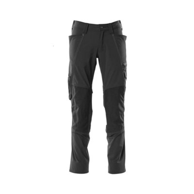Mascot Accelerate Stretch Trousers With Kneepad PocketsBlack   (34.5) (Leg LengthShort) from B&Q