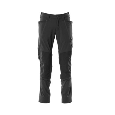 Mascot Accelerate Stretch Trousers With Kneepad PocketsBlack   (36.5) (Leg LengthShort) from B&Q
