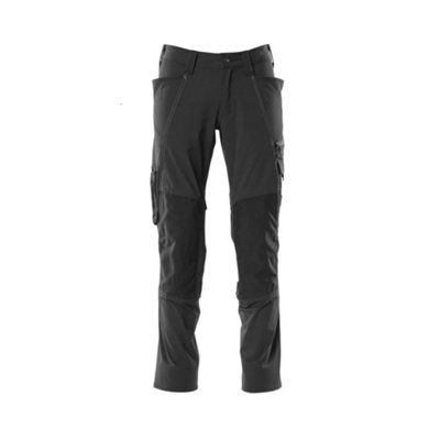 Mascot Accelerate Stretch Trousers With Kneepad PocketsBlack   (38.5) (Leg LengthShort) from B&Q