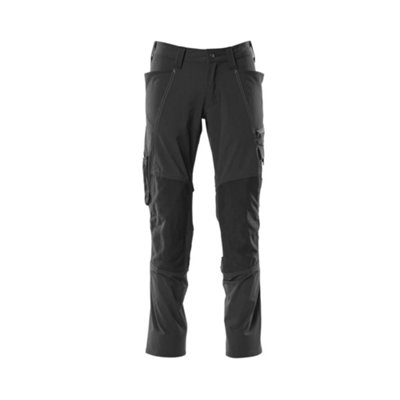 Mascot Accelerate Stretch Trousers With Kneepad PocketsBlack   (34.5) (Leg LengthRegular) from B&Q