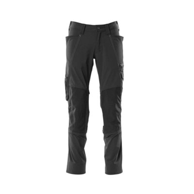 Mascot Accelerate Stretch Trousers With Kneepad PocketsBlack   (50.5) (Leg LengthRegular) from B&Q