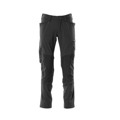 Mascot Accelerate Stretch Trousers With Kneepad PocketsBlack   (30.5) (Leg LengthLong) from B&Q