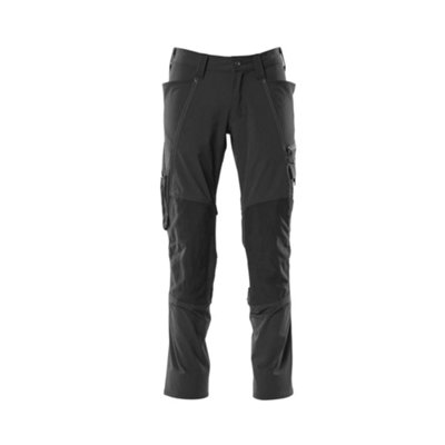 Mascot Accelerate Stretch Trousers With Kneepad PocketsBlack   (31.5) (Leg LengthLong) from B&Q