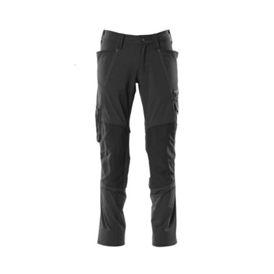 Mascot Accelerate Stretch Trousers With Kneepad PocketsBlack   (32.5) (Leg LengthLong) from B&Q