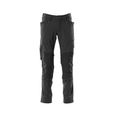 Mascot Accelerate Stretch Trousers With Kneepad PocketsBlack   (33.5) (Leg LengthLong) from B&Q