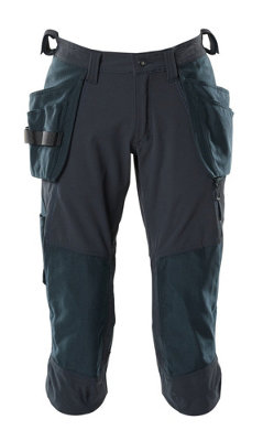 Mascot Accelerate 3/4 Stretch Craftsmen's Trousers With Holster Pockets (Dark Navy)  (29.5) (Leg LengthRegular) from B&Q