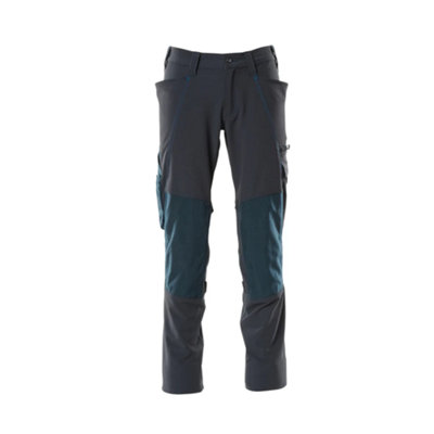 Mascot Accelerate Stretch Trousers With Kneepad PocketsDark Navy   (30.5) (Leg LengthShort) from B&Q