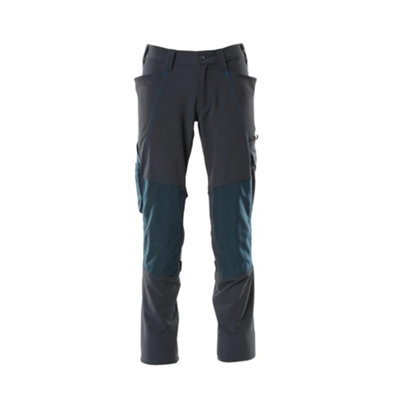 Mascot Accelerate Stretch Trousers With Kneepad PocketsDark Navy   (32.5) (Leg LengthShort) from B&Q