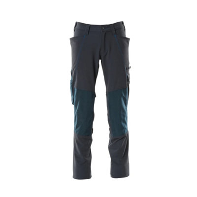 Mascot Accelerate Stretch Trousers With Kneepad PocketsDark Navy   (34.5) (Leg LengthShort) from B&Q