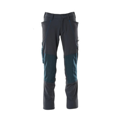 Mascot Accelerate Stretch Trousers With Kneepad PocketsDark Navy   (38.5) (Leg LengthShort) from B&Q