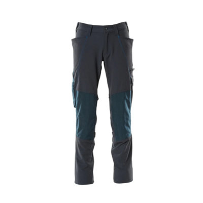 Mascot Accelerate Stretch Trousers With Kneepad PocketsDark Navy   (40.5) (Leg LengthShort) from B&Q