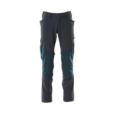 Mascot Accelerate Stretch Trousers With Kneepad PocketsDark Navy   (38.5) (Leg LengthRegular) from B&Q