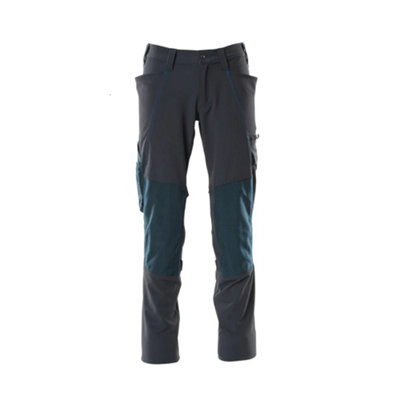 Mascot Accelerate Stretch Trousers With Kneepad PocketsDark Navy   (46.5) (Leg LengthRegular) from B&Q
