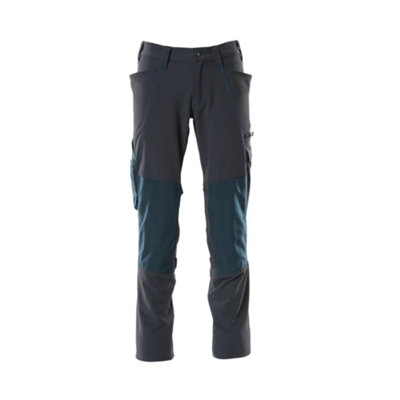 Mascot Accelerate Stretch Trousers With Kneepad PocketsDark Navy   (32.5) (Leg LengthLong) from B&Q