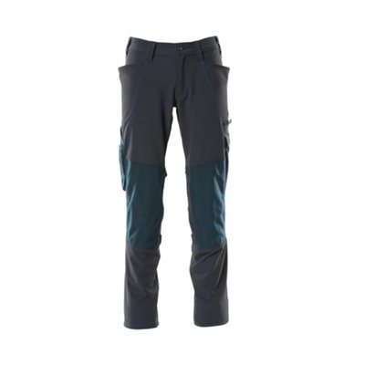 Mascot Accelerate Stretch Trousers With Kneepad PocketsDark Navy   (35.5) (Leg LengthLong) from B&Q