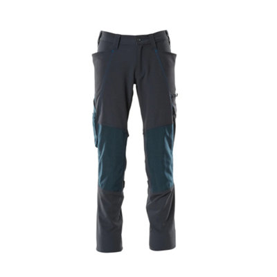 Mascot Accelerate Stretch Trousers With Kneepad PocketsDark Navy   (46.5) (Leg LengthLong) from B&Q