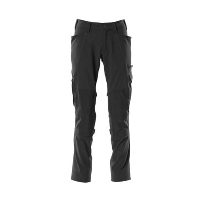 Mascot Accelerate Stretch Trousers With Kneepad PocketsBlack   (34.5) (Leg LengthShort) from B&Q