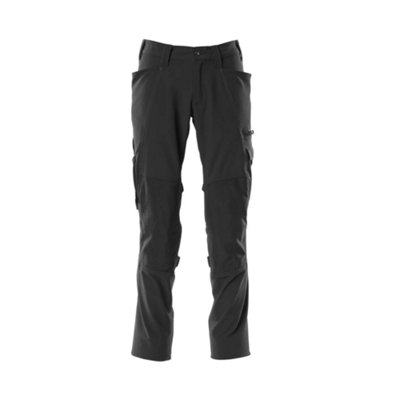 Mascot Accelerate Stretch Trousers With Kneepad PocketsBlack   (38.5) (Leg LengthLong) from B&Q