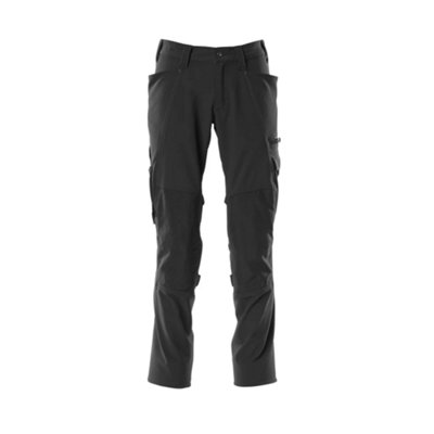 Mascot Accelerate Stretch Trousers With Kneepad PocketsBlack   (46.5) (Leg LengthLong) from B&Q