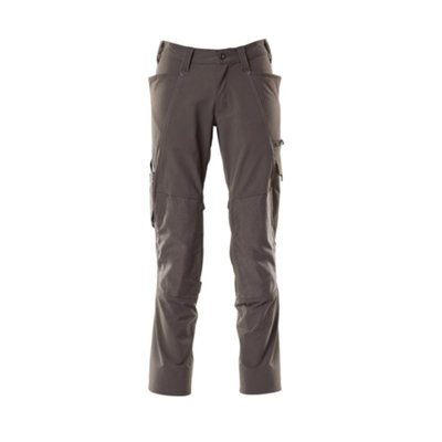 Mascot Accelerate Stretch Trousers With Kneepad PocketsDark Anthracite   (32.5) (Leg LengthShort) from B&Q