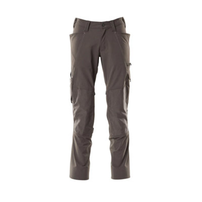 Mascot Accelerate Stretch Trousers With Kneepad PocketsDark Anthracite   (36.5) (Leg LengthLong) from B&Q