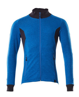 Mascot Accelerate Modern Fit Zippered Sweatshirt (Azure Blue/dark Navy)  (Large) from B&Q