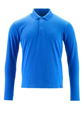 Mascot Blue Crossover Long-Sleeved Polo Shirt With Prowash Technology (Azure ) ) Small