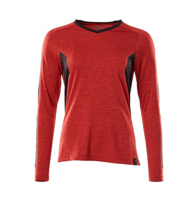 Mascot Accelerate Ladies Coolmax Long-Sleeved T-Shirt (Traffic Red/black)  (Xxxx Large) from B&Q