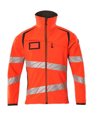 Mascot Accelerate Safe Softshell Jacket (Hi-Vis Red/dark Anthracite)  (Medium) from B&Q