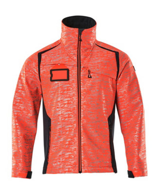 Mascot Accelerate Safe Softshell Jacket With Reflectors (Hi-Vis Red/dark Navy)  (Xxxxx Large) from B&Q