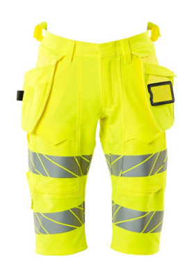 Mascot Accelerate Safe Stretch Shorts With Holster Pockets (Hi-Vis Yellow)  (46.5) (Leg LengthRegular) from B&Q