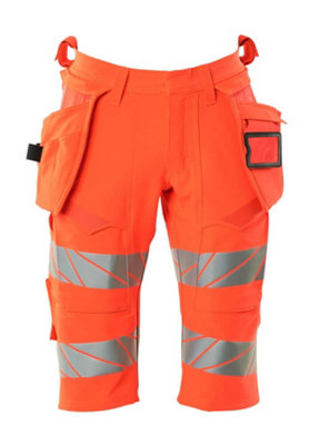 Mascot Accelerate Safe Stretch Shorts With Holster Pockets (Hi-Vis ) (38.5) (Leg Length - Regular) Red