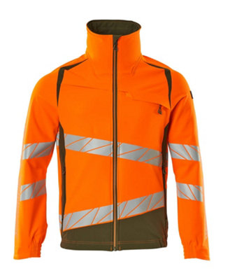 Mascot Accelerate Safe Ultimate Stretch Work Jacket (Hi-Vis Orange/moss Green)  (Small) from B&Q