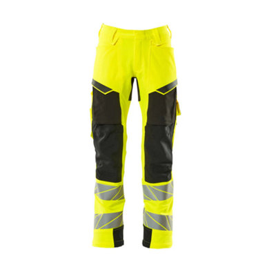 Mascot Accelerate Safe Trousers With Kneepad PocketsHi-Vis Yellow/black   (30.5) (Leg LengthShort) from B&Q