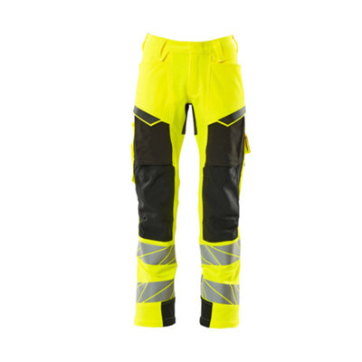 Mascot Accelerate Safe Trousers With Kneepad PocketsHi-Vis Yellow/black   (29.5) (Leg LengthRegular) from B&Q