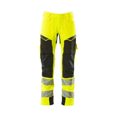 Mascot Accelerate Safe Trousers With Kneepad PocketsHi-Vis Yellow/black   (31.5) (Leg LengthRegular) from B&Q