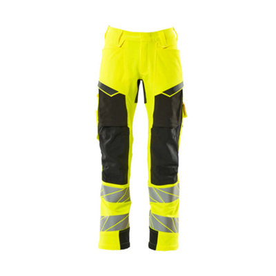 Mascot Accelerate Safe Trousers With Kneepad PocketsHi-Vis Yellow/black   (44.5) (Leg LengthRegular) from B&Q