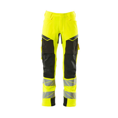 Mascot Accelerate Safe Trousers With Kneepad PocketsHi-Vis Yellow/black   (48.5) (Leg LengthRegular) from B&Q