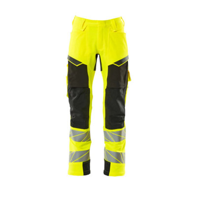 Mascot Accelerate Safe Trousers With Kneepad PocketsHi-Vis Yellow/black   (30.5) (Leg LengthLong) from B&Q
