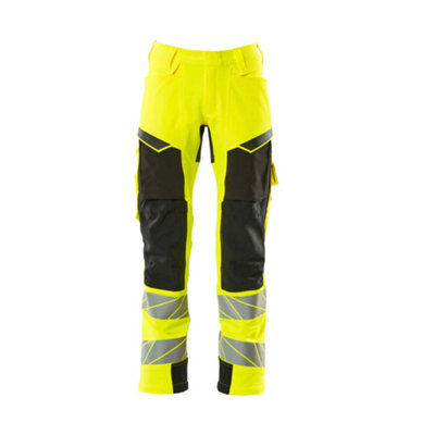 Mascot Accelerate Safe Trousers With Kneepad PocketsHi-Vis Yellow/black   (33.5) (Leg LengthLong) from B&Q