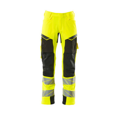 Mascot Accelerate Safe Trousers With Kneepad PocketsHi-Vis Yellow/black   (42.5) (Leg LengthLong) from B&Q
