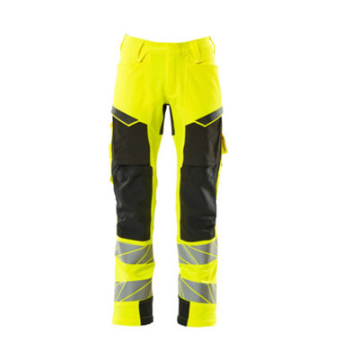 Mascot Accelerate Safe Trousers With Kneepad PocketsHi-Vis Yellow/black   (46.5) (Leg LengthLong) from B&Q