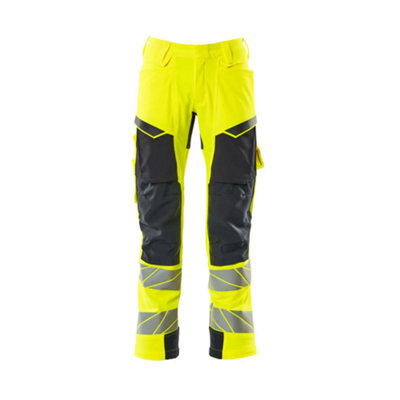 Mascot Accelerate Safe Trousers With Kneepad PocketsHi-Vis Yellow/dark Navy   (34.5) (Leg LengthShort) from B&Q