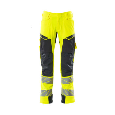 Mascot Accelerate Safe Trousers With Kneepad PocketsHi-Vis Yellow/dark Navy   (36.5) (Leg LengthShort) from B&Q