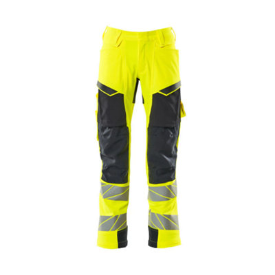 Mascot Accelerate Safe Trousers With Kneepad PocketsHi-Vis Yellow/dark Navy   (33.5) (Leg LengthLong) from B&Q