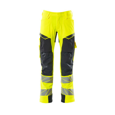 Mascot Accelerate Safe Trousers With Kneepad PocketsHi-Vis Yellow/dark Navy   (34.5) (Leg LengthLong) from B&Q