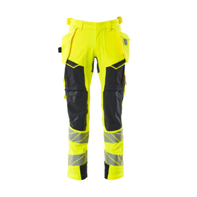 Mascot Accelerate Safe Trousers With Holster PocketsHi-Vis Yellow/dark Navy   (28.5) (Leg LengthRegular) from B&Q